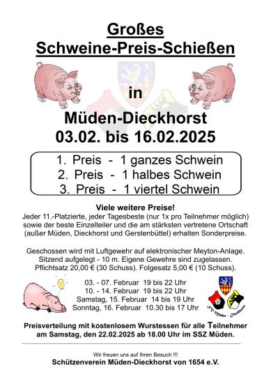 Plakat Schweinepreisschießen 2025